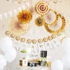 Gold Paper Fan Maroon Foil Hanging Flash Photo Birthday Wedding Baby Shower Party Decoration
