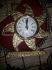 golden star shape  round clock