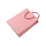 Good price shopping paper pink bags jewellery bag packaging custom paper jewelry pink shopping bag