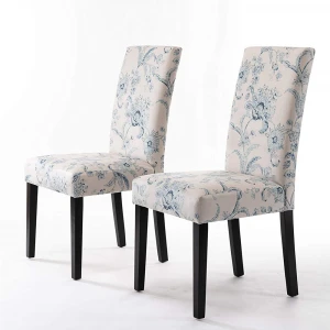 Good quality dining room furniture modern printing fabric dining chairs metal legs dining chairs.