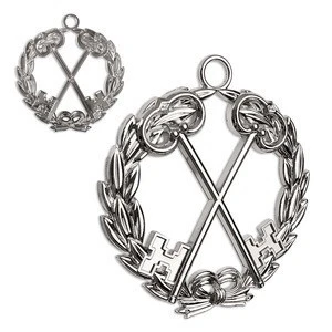 Grand Masonic Treasurer Freemason Regalia Collar Charms Silver Jewels Chain Pendant in Metal Crafts