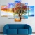 Import Group Art Painting Life Tree Custom Print Canvas 5 Panels Wall Decor Picture from China