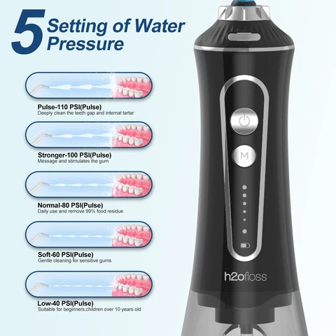 H2ofloss 2024 Newest Teeth Whitening Electric Water Flosser Professional Dental Oral Irrigator Water Pick flosser
