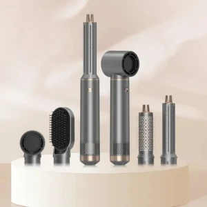 Hair Styling Tools 5 in 1 Interchangeable Curling Iron Hair Straightener Brush Rotating Ceramic Hair Curler Automatic