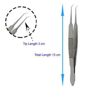 Hair Transplant Stainless Steel Forceps Angled 13 cm/5