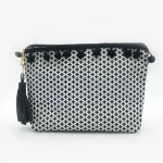 Hairball fringed canvas pencil case custom printed pen bag
