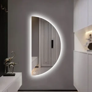 Half Moon LED Lights Touch Switch Smart Beauty Salon Mirrors Dressing Half Round Mirrors Full Body LED Mirror