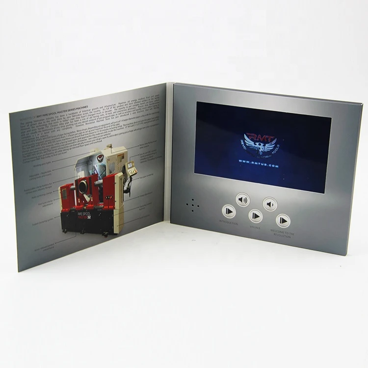 Handmade Design VIP Invitation Greeting Card 4.3inch LCD Screen Video Brochure with Speaker