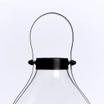 hanging glass candle holder black metal lantern