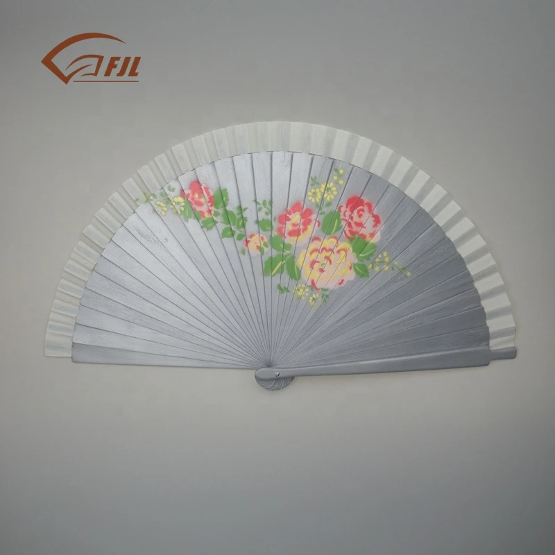 Hangzhou Fashion Wood Crafts Hand Painted Folding Fan Chinese Wooden Fan