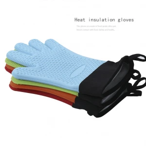heat insulation high temperature resistant non-slip oven silicone gloves mittens