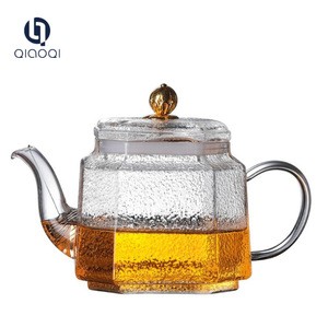 heat-resistant transparent glass tea pot for blooming tea