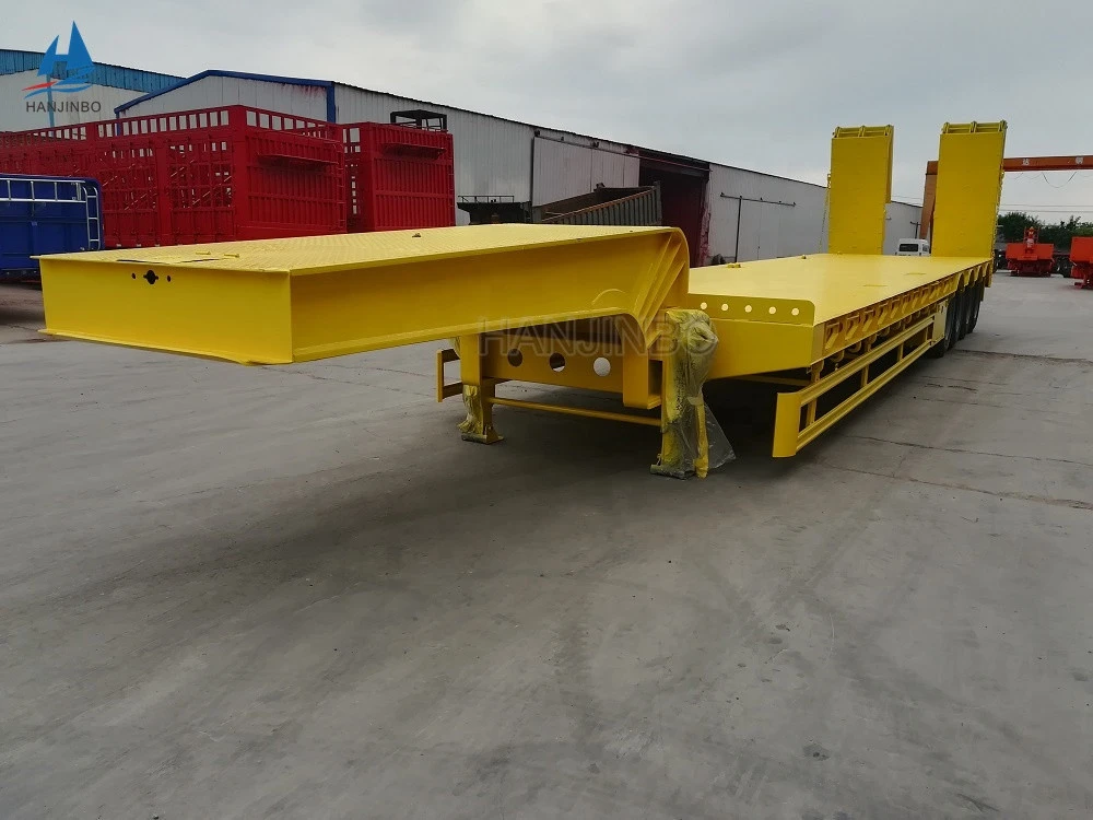 Heavy Duty 40 FT 3 Axle Low Bed Trailer With Dolly