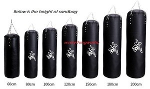 Height 60 to 120cm Sanda Boxing training PU Leather empty Sandbags,fitness sand bag Punching Bag,PU Leather more comfortable