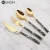Import High-end marble handle cutlery set gold plated stainless steel flatware set from China