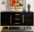 Import High gloss home decor buffet cabinet furniture black wooden chinese modern sideboard with metal frame from China