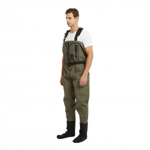 High quality 3 layer zipper chest waders waterproof and breathable stockingfoot wader for fly fishing
