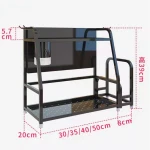 High Quality 304 Stainless Steel  3-Tiers Knife Rack Seasoning Rack Kitchen Shelf Floor Storage Rack