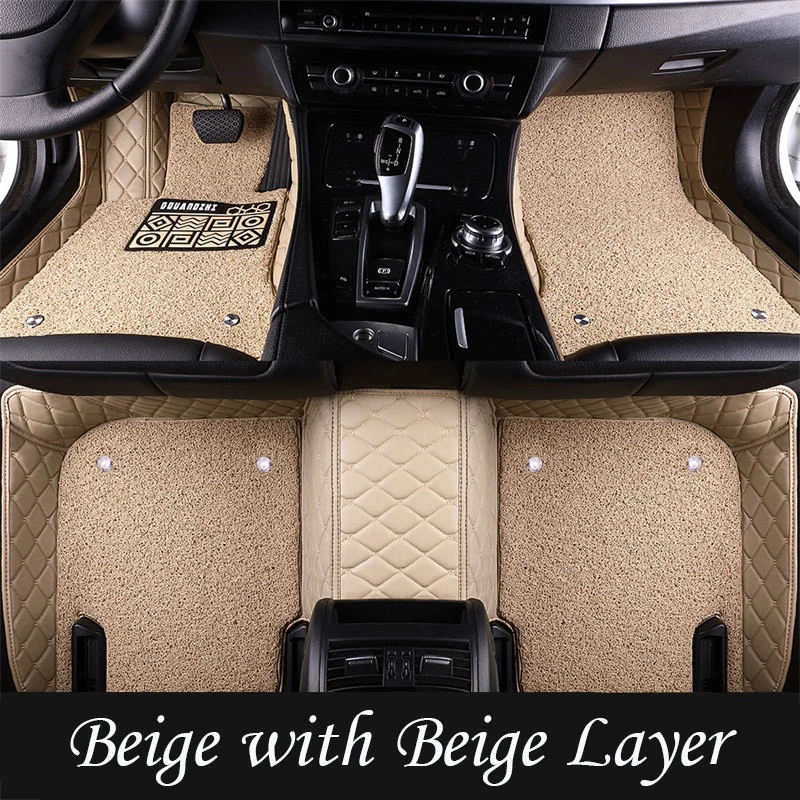 High Quality 5d Car Mats Decorative  Double Layer Leather Car Floor Mats Suitable for X6 X5 X3 X4 X1 BMW Model Car Foot mats
