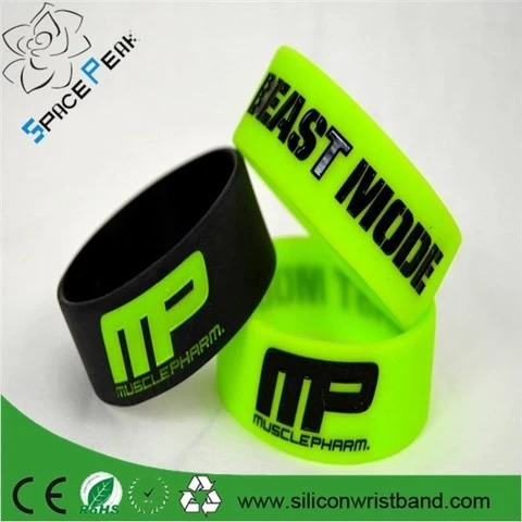 100% high quality Custom logo muscle pharm wristband build your legacy bracelet silicone personalized
