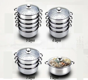 High quality five-tier stainless steel steamer/multi-purpose steamer for restaurant