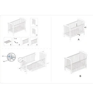 high quality healthy safe wooden baby crib with wheels