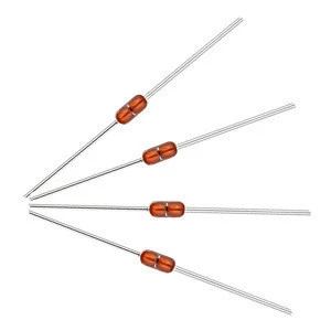 High quality ntc 100k ohms 1% axial leads glass sealed bead ntc thermistor