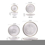 High Quality Phnom Penh Transparent Glass Plate Wedding Decoration Dessert Gold Rim Plates