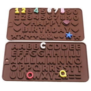 High Quality Silicone Custom 26 English Alphabet Cake Decoration Tools Baking Accessories Fondant Molds Chocolate Mold