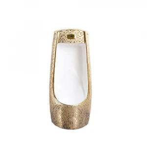 High quality water saving ceramic floor mounted auto flush gold urinal for hotel