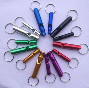 Hiking Camping Survival Aluminum Whistle with Key Chain, Emergency Whistles