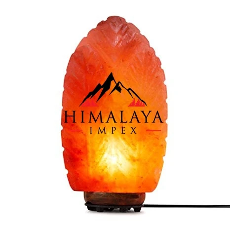 HIMALAYAN PINK ROCK SALT LEAF SHAPE SALT LAMP