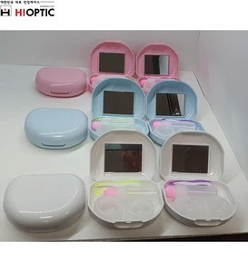 HIOPTIC Korea Wholesale  Contact Lens Case Box With Mirror manufacturer Travel Kit Clear Customized Container B1-1