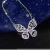 Import Hollow Butterfly Necklace Earrings Ring Set Cross-border Hot Sale Butterfly Series Simple Zircon Clavicle Chain Necklace from China