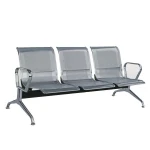 hospital furniture clinic equipment metal stainless steel sliver 3 seats waiting chair BC0918-71