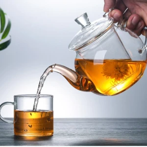 Hot Sale 400ml Transparent High Borosilicate Glass Teapot Tea Pot With Infuser