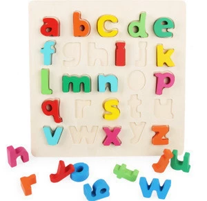 Hot Sale Kids Early Educational Toys Baby Wooden Puzzle Toy Alphabet Digit Learning Wood Jigsaw Toys for Children