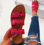 Hot sale new  large size 2021 womens shoes three bars snakeskin foreign trade sandals and slippers