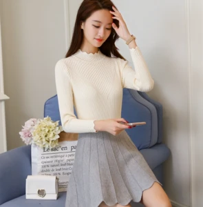 hot sale style factory wholesale clothing custom fashion casual cashmere winter daily wool high+V neck Twist knit women sweater