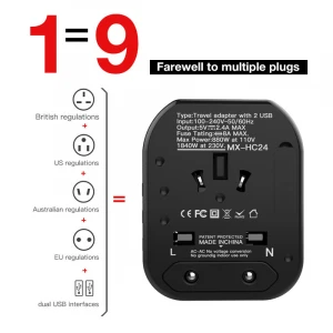 Hot Sale Universal World Travel Charger Adapter, Universal Travel Plugs Charger