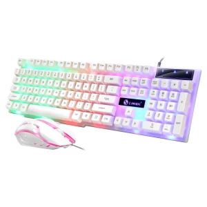 Hot Sales Wired USB Gaming Keyboard and Mouse LED Rainbow light Waterproof Game Keyboard GTX300
