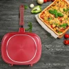 hot sell non-stick die cast marble coating double grill pan  double frying pan