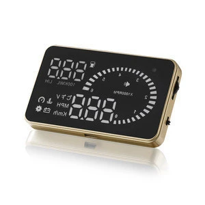Hot Selling 3.5 inch Golden Color HUD X6 Car OBD2 Head Up HUD Display Plug and Play With Speed Alarm