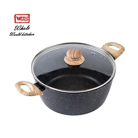 hot selling aluminium non stick  marble coated cooking stockpot casserole  kitchenware cookware panci set kitchen accessories