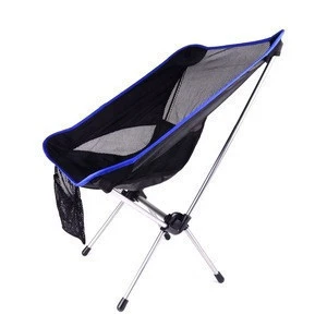Hot selling black high quality lightweight aluminum outdoor folding camping beach fold chair