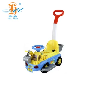 Hot selling cartoon carrier H267162 engineering kids electric baby rc drift car walking ride on car
