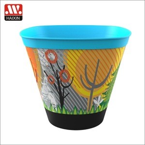 Hot Selling In-Mold Labeling Plastic Decor Flower Plant Clay Pot Large Size Square Shaped