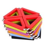 Hot selling Stainless Steel Silicone Placemat Square Folding Pot Pad Bowl Mat Sets Non-slip High Temperature Resistant