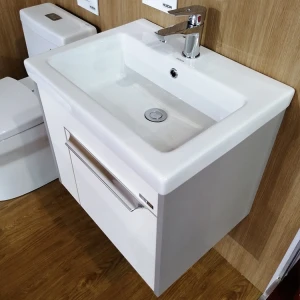 Huida cheap plywood basin and mirror make up wall hang bathroom vanity cabinets