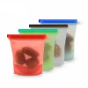 In stock Eco Friendly Leakproof Snack Reusable Silicone Food Storage Bag for Fruits Vegetables Meat Preservation